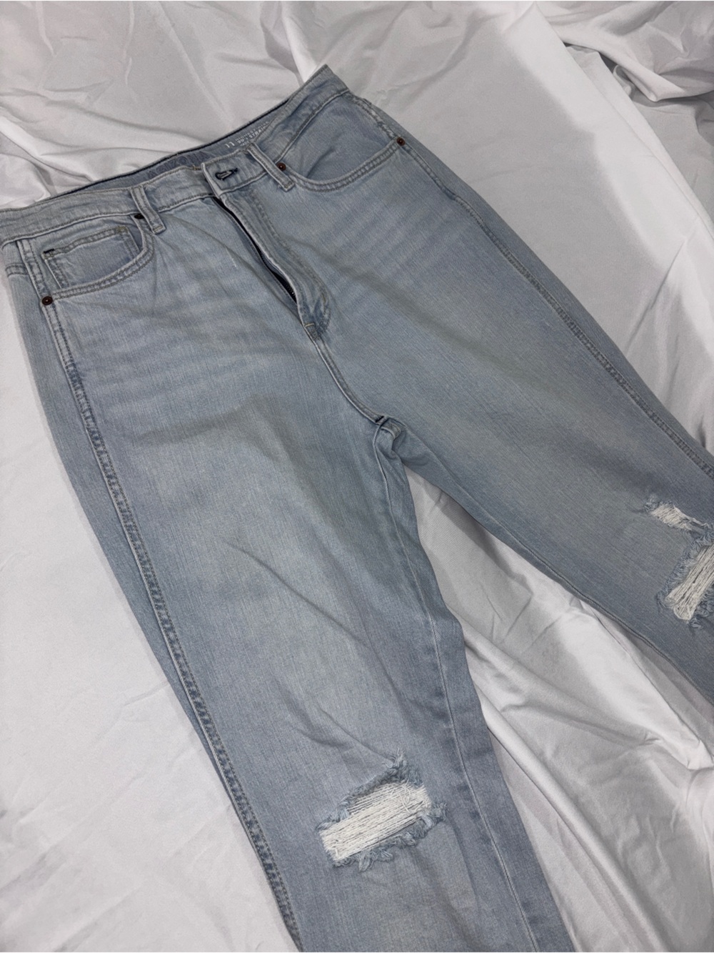 Arizona Jean Company Light Blue Distressed Boyfriend Jeans